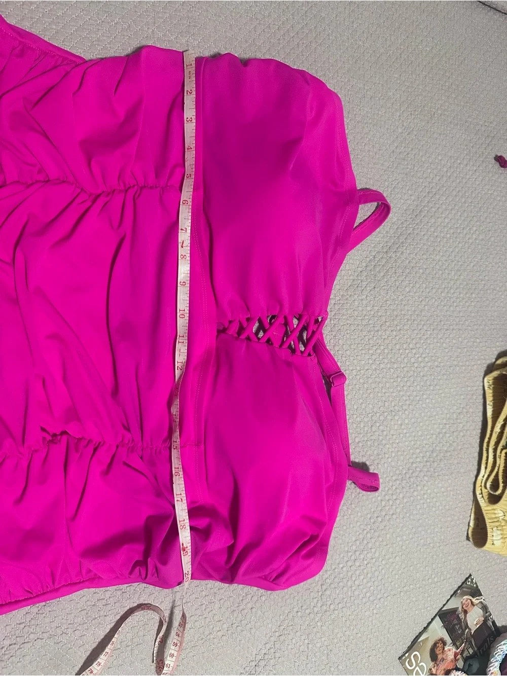 torrid Hot Pink Lace-Up One-Piece Swimsuit